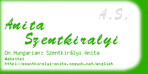 anita szentkiralyi business card