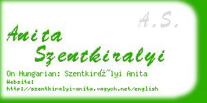 anita szentkiralyi business card